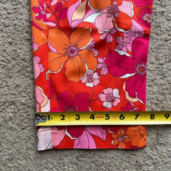 Talbots Pants Womens 10 34x25 Perfect Crop Floral Bright Mid Rise - Picture 12 of 14